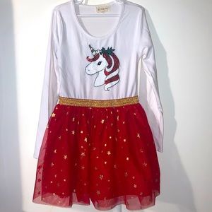 🦄🎄Girls Christmas Unicornio Dress 🎄🦄
